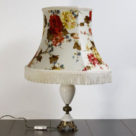 White marble lamp with shade