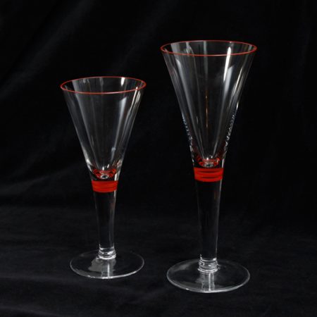 Red Stripe Cocktail Glasses