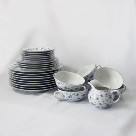 Arzberg Blue Flowers Plates and Creamsoup Cups