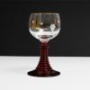 German Red Beehive Stem Hock Glasses