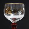 German Red Beehive Stem Hock Glasses