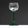 French Vintage Green Stem Wine Glasses