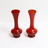 Matching Hand Blown Glass Red Vases