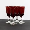 Red Beaded Stem Wine Goblets