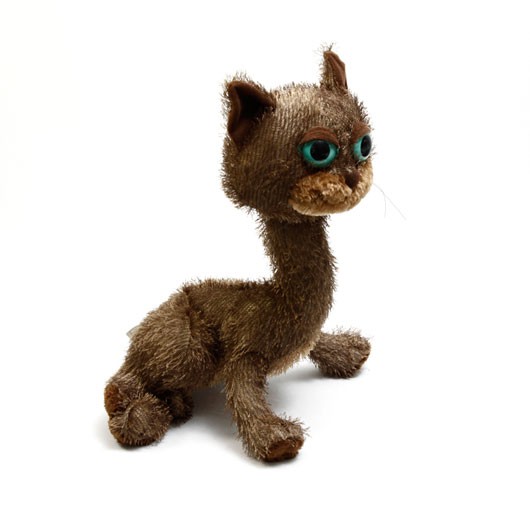 Unusual Brown Cat Cuddly Toy with Big Green Eyes » KodeStore.co.uk