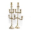 Laura Ashley Brass Candelabras with Clear Dangles