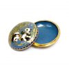 enamelled panda blue and gold trinket box