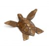 carved wood sea turtle from behind