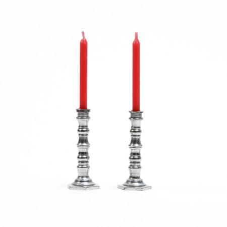 chrome plated miniature candlesticks