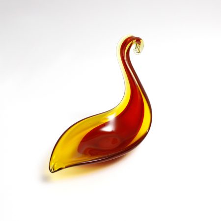 red and gold murano glass dish
