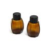 amber glass salt and pepper shakers