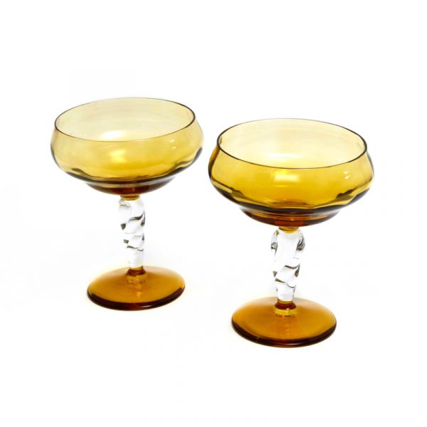 Amber Coloured Blown Glass Retro Posy Vases » KodeStore.co.uk