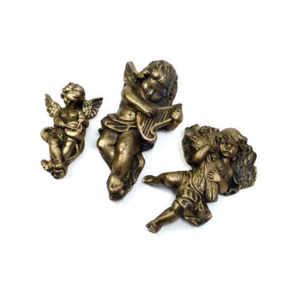 Bronze Effect Wall Hanging Plaster Cherubs » Kode-Store.co.uk