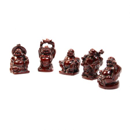 laughing red resin lucky monks