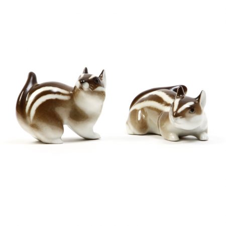 two ussr ceramic chipmunks