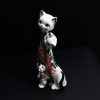 floral design ceramic long neck cats
