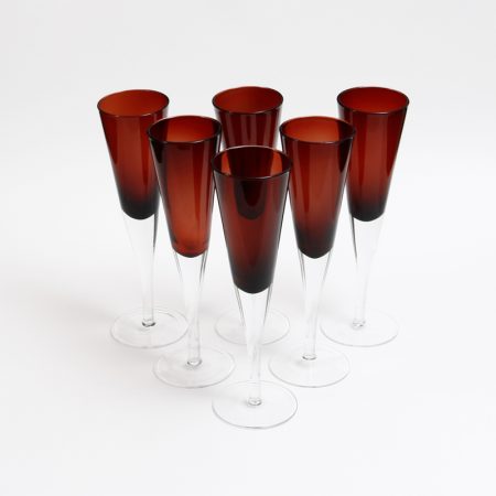 6 amethyst wine glasses