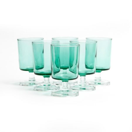 aqua green luminarc shot glasses 2