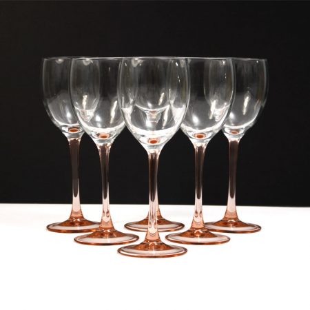 french pink stem wine glasses