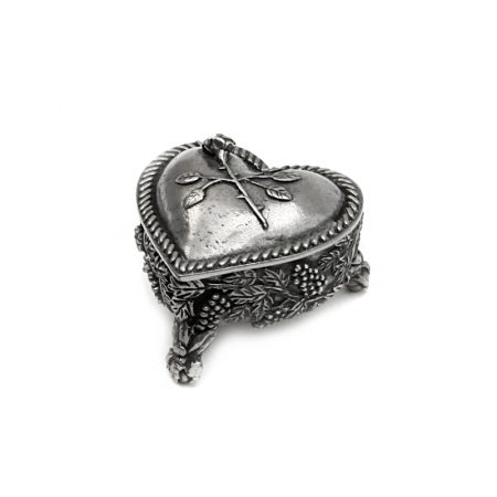 pewter heart shaped wee box