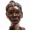 carved wood bust of african lady