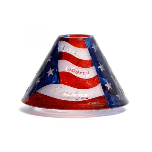 USA Flag Crackle Glass Yankee Candle Jar Lamp Shade » KodeStore.co.uk