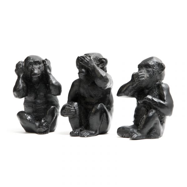 3 wise monkeys stone garden ornaments