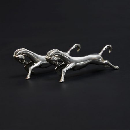 french silver-plated horse knife rest