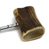 vintage antler corkscrew brass pin