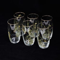 river grass and ducks print gold rimmed tumblers