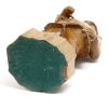 green velvet lined base of wood gnome