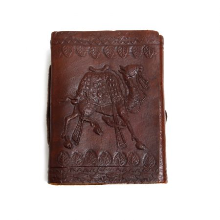 camel embossed leather notebook