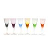 multi coloured aperitif liqueur glasses