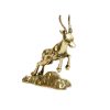 leaping brass gazelle
