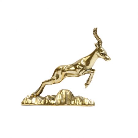 hollywood regency brass gazelle