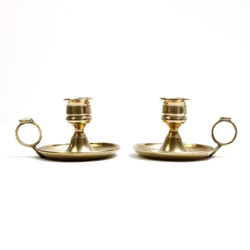 Quality Pair of Solid Brass Chambersticks »
