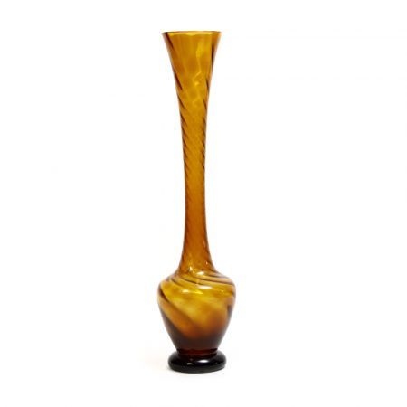 murano spiral amber glass vase