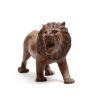 carved wood angry lion