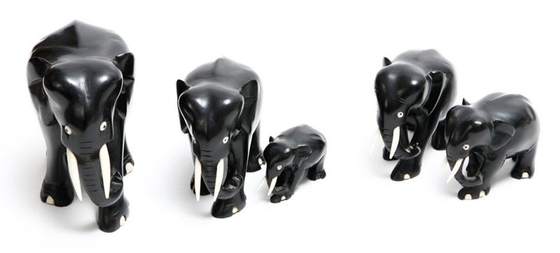 Vintage Elephant Decor Piece Black