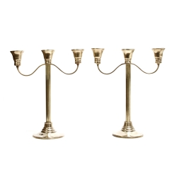 brass column candelabras