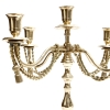 close up of brass rope candelabra