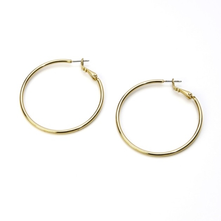 Gold Plated Hoop Earrings – 4cm Diameter