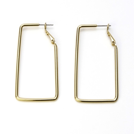 Gold Plated Rectangular Earrings