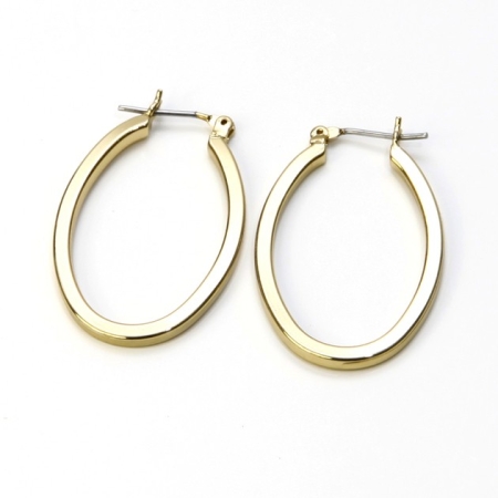 Oval Shaped Gold Plated Earrings