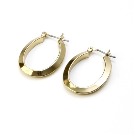 Quality Pair Of Gold Plated Oval Earrings