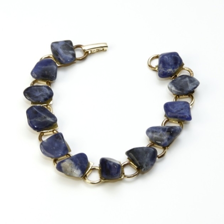 Natural Blue Semi-Precious Stone Bracelet