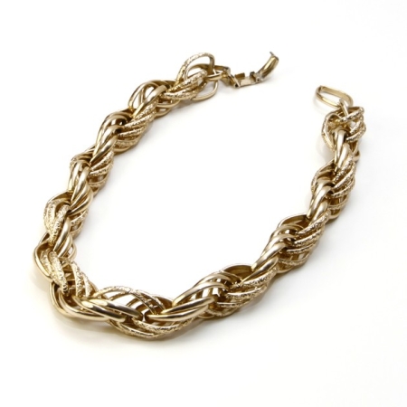 Chunky Gold Tone Double Rope Chain Necklace