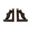Carved wood clog bookends 2