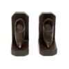 Carved wood clog bookends 1
