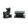 black resin chinese foo dog and plinth